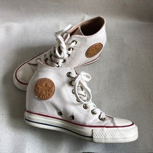 Converse White Wedge Sneakers